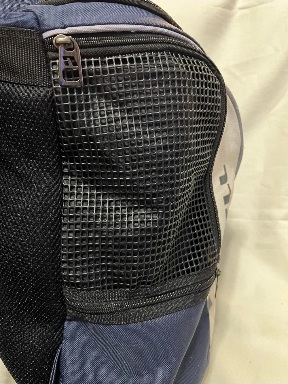 Russell Athletic Navy and White Backpack with Front Mesh Pocket